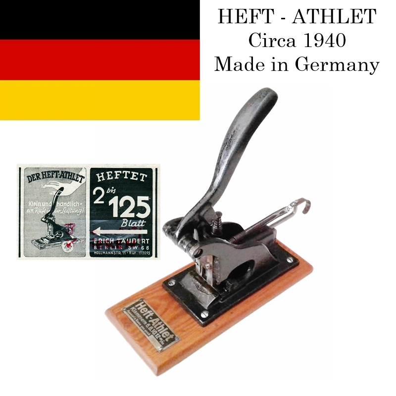 Heft-Athlet stapler, circa 1940, made in Germany
