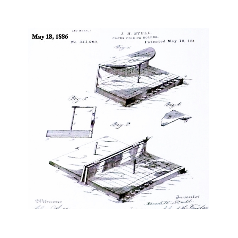 Account File patent drawing, J. H. Stull, No. 341,960, May 18, 1886