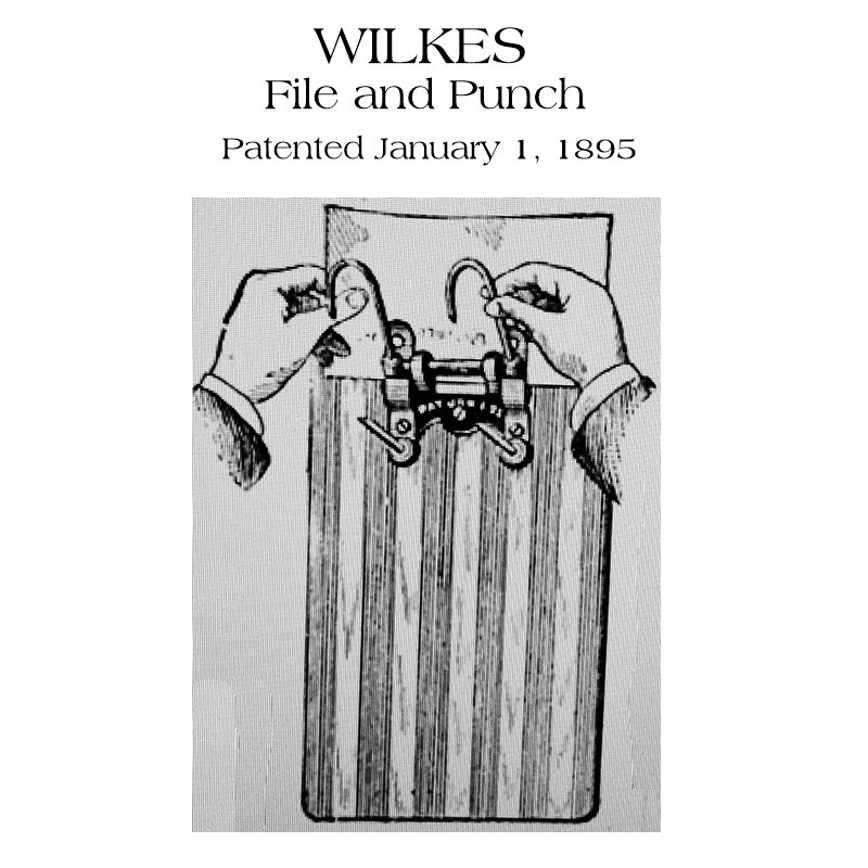 Wilkes File and Punch, shown in use, patented January 1, 1895