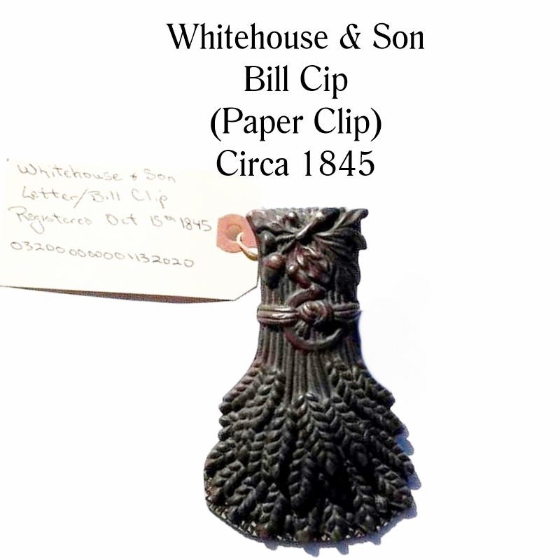 Whitehouse & Son Bill Clip (letter and bill clip), registered October 15, 1845