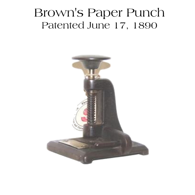 Brown's Paper Punch, patented June 17, 1890