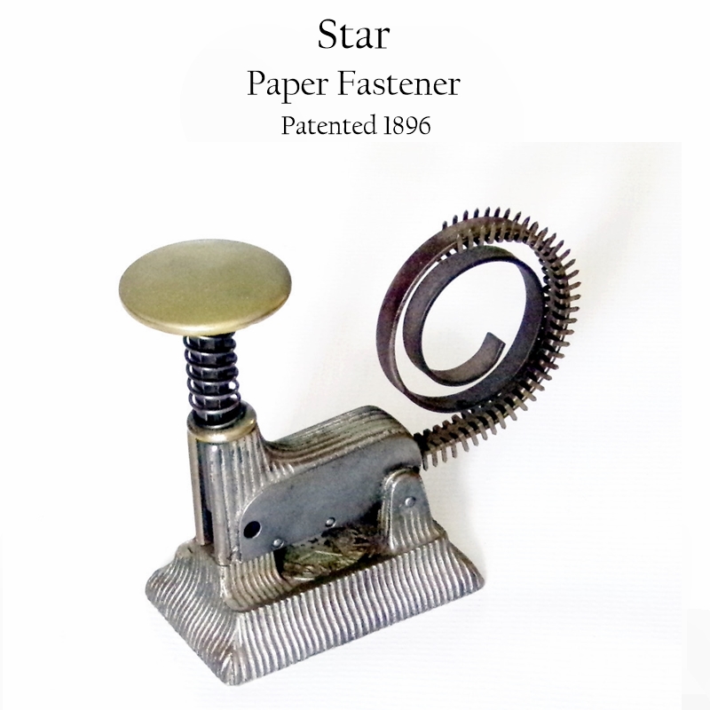 Star Paper Fastener, patented 1896