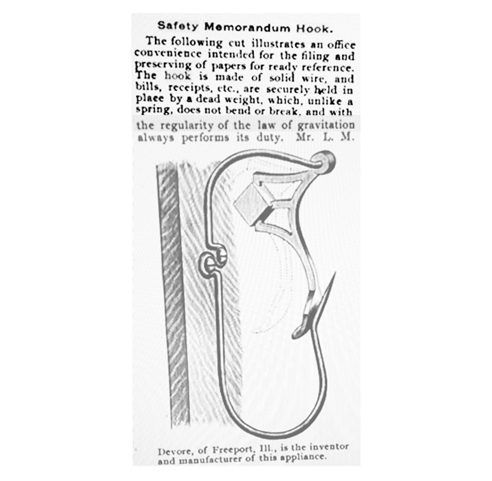 Devore Safety Memorandum Hook advertisement, Freeport, Illinois