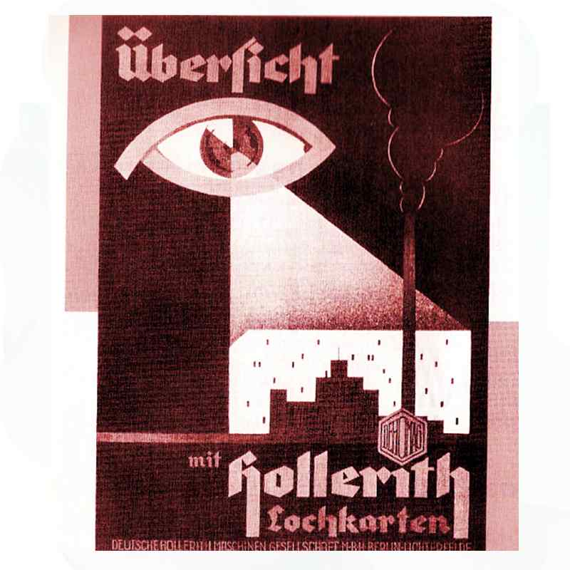 “Übersicht mit Hollerith Lochkarten”, a Deutsche Hollerith Maschinen Gesellschaft (Dehomag) poster, Berlin